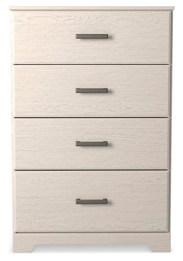 Stelsie Queen Panel Bed, Chest & Nightstand White