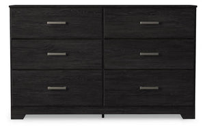 Belachime King Panel Bed, Dresser, Chest & 2 Nightstands Charcoal