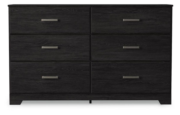 Belachime King Panel Bed, Dresser, Chest & 2 Nightstands Charcoal