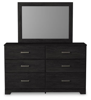 Belachime Queen Panel Bed, Dresser, Mirror, & Nightstand Charcoal