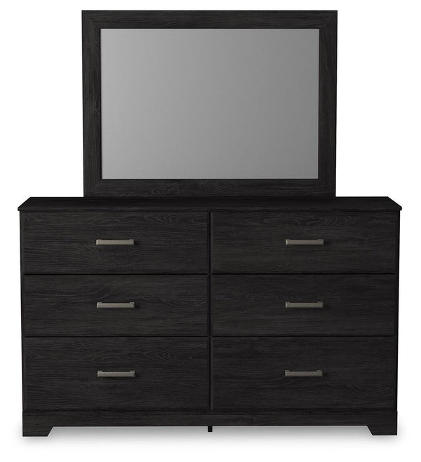 Belachime Queen Panel Bed, Dresser, Mirror, & Nightstand Charcoal