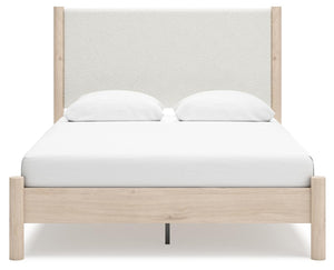 Cadmori Queen Panel Bed, Dresser & 2 Nightstands Tan