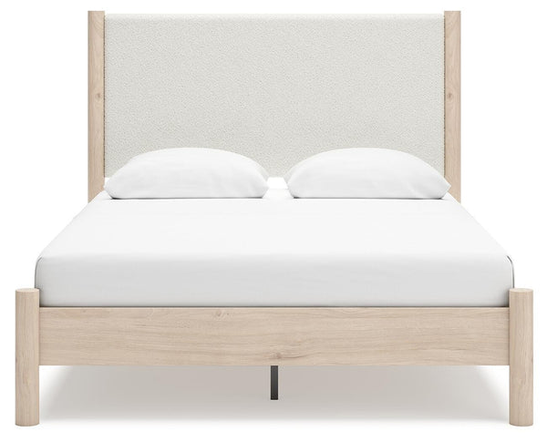 Cadmori Queen Panel Bed, Dresser & 2 Nightstands Tan