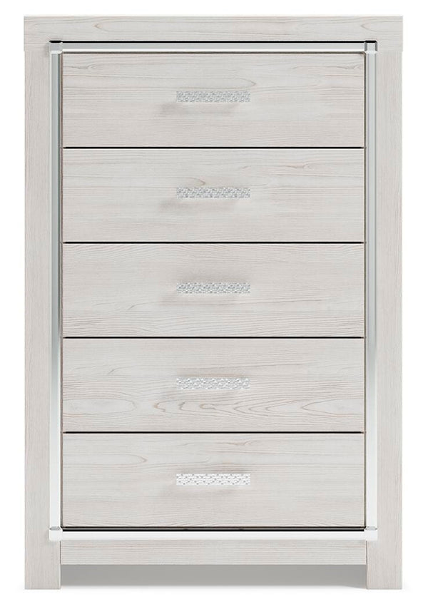 Altyra King Panel Bed, Chest & 2 Nightstands White