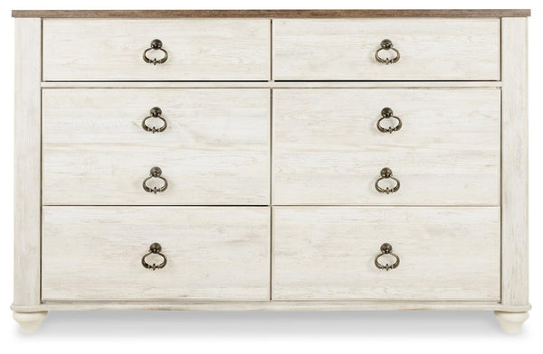 Willowton Twin Panel Bed & Dresser Whitewash