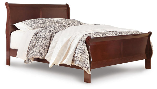 Alisdair Queen Sleigh Bed, Dresser, Mirror, & Chest Reddish Brown