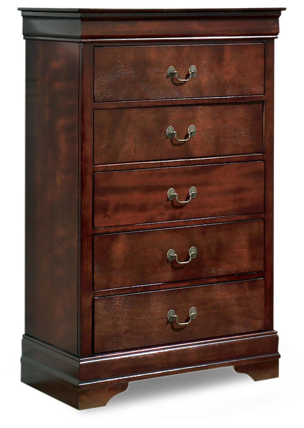 Alisdair Full Sleigh Bed, Chest & Nightstand Reddish Brown
