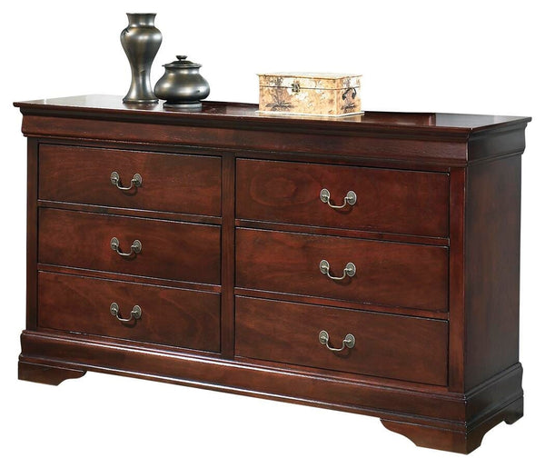 Alisdair Twin Sleigh Bed, 2 Dressers, Mirror & Nightstand Reddish Brown