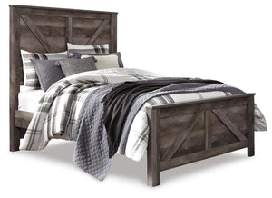 Wynnlow Queen Crossbuck Panel Bed, Chest & Nightstand Gray