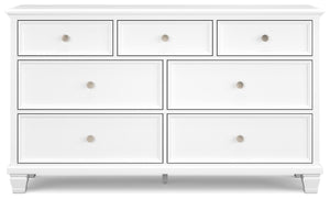 Fortman King Panel Bed, Dresser & 2 Nightstands White