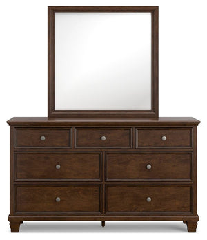 Danabrin California King Panel Bed, Dresser & Mirror Brown