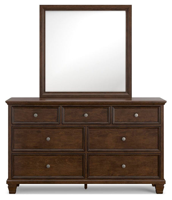 Danabrin California King Panel Bed, Dresser & Mirror Brown
