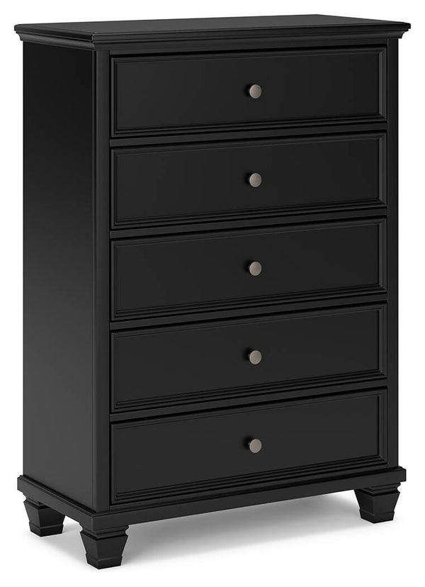 Lanolee Full Panel Bed & Chest Black