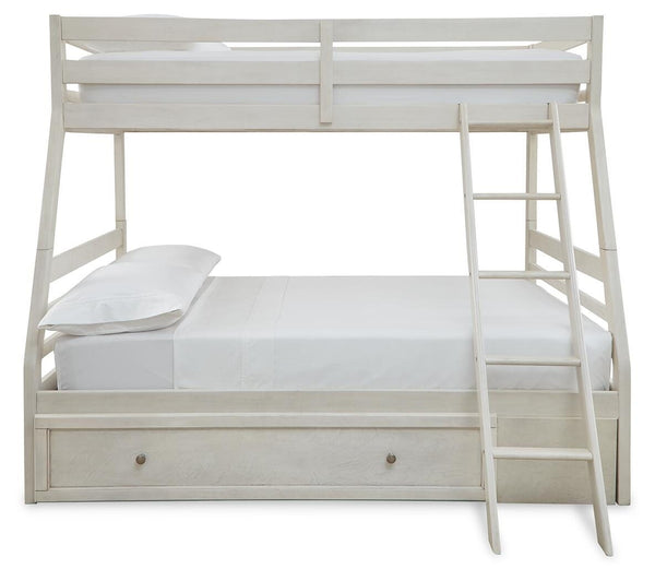 Robbinsdale Twin over Full with Storage & Mattresses Antique White