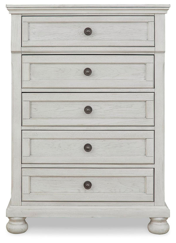 Robbinsdale Full Sleigh Storage Bed, Chest & Nightstand