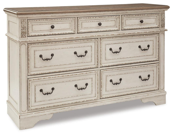 Realyn Dresser & 2 Nightstands Two-tone