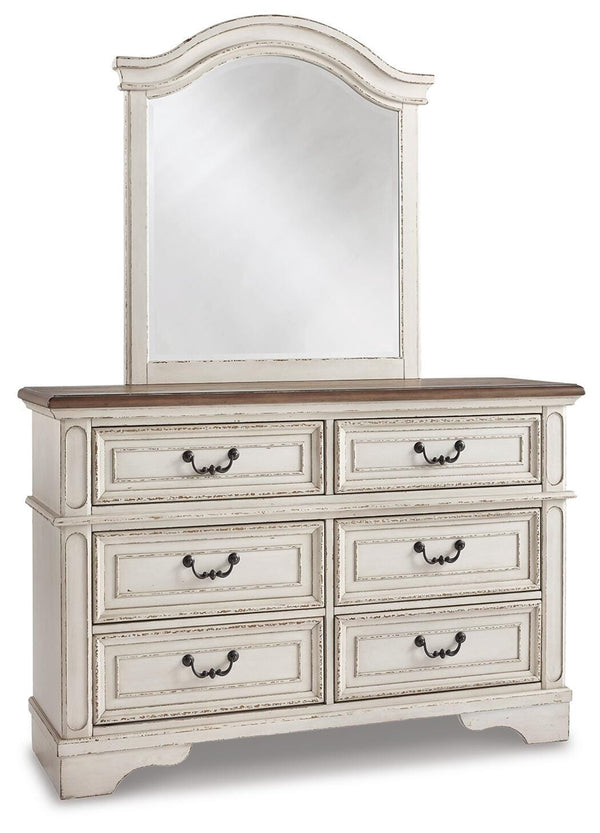 Realyn Full Panel Bed, Dresser, Mirror & Nightstand Two-tone