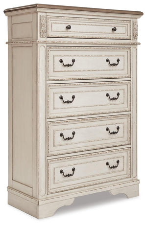 Realyn Full Panel Bed & Chest Two-tone