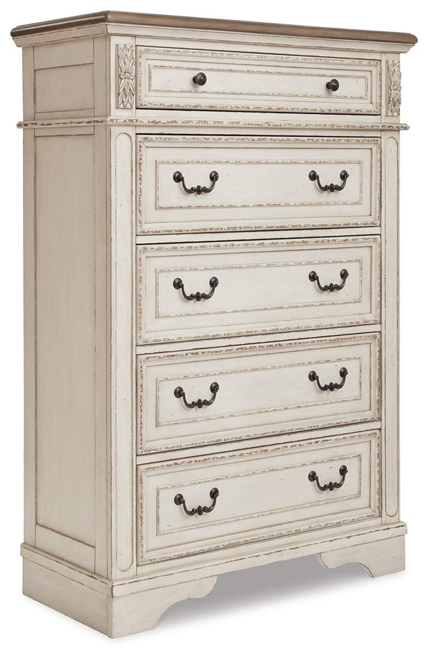 Realyn Full Panel Bed & Chest Two-tone