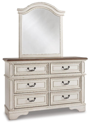 Realyn Twin Panel Bed, Dresser, Mirror, Chest & Nightstand Two-tone
