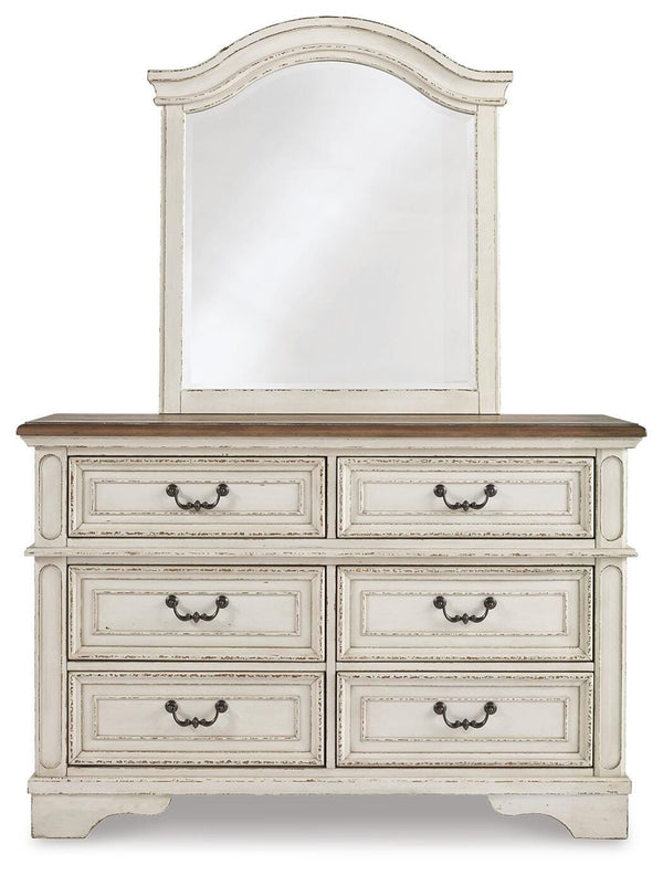 Realyn Twin Panel Bed, Dresser, Mirror & Nightstand Two-tone