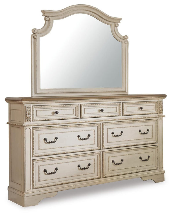 Realyn Full Panel Bed, Dresser, Mirror & Nightstand Two-tone