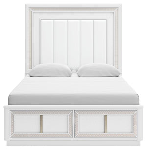 Chalanna Queen Panel Storage Bed & Nightstand White
