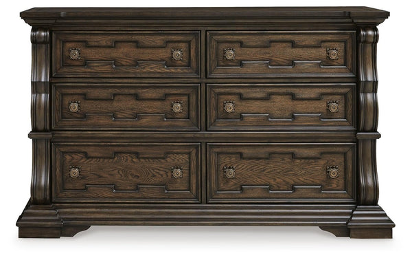 Maylee Queen Upholstered Panel Bed, Dresser & 2 Nightstands