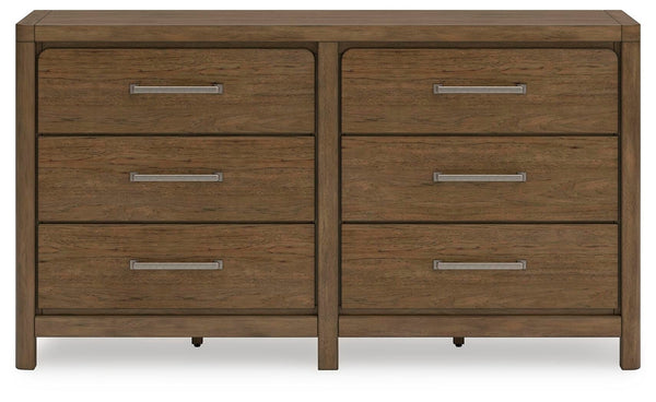 Cabalynn King Upholstered Bed, Dresser & 2 Nightstands Light Brown