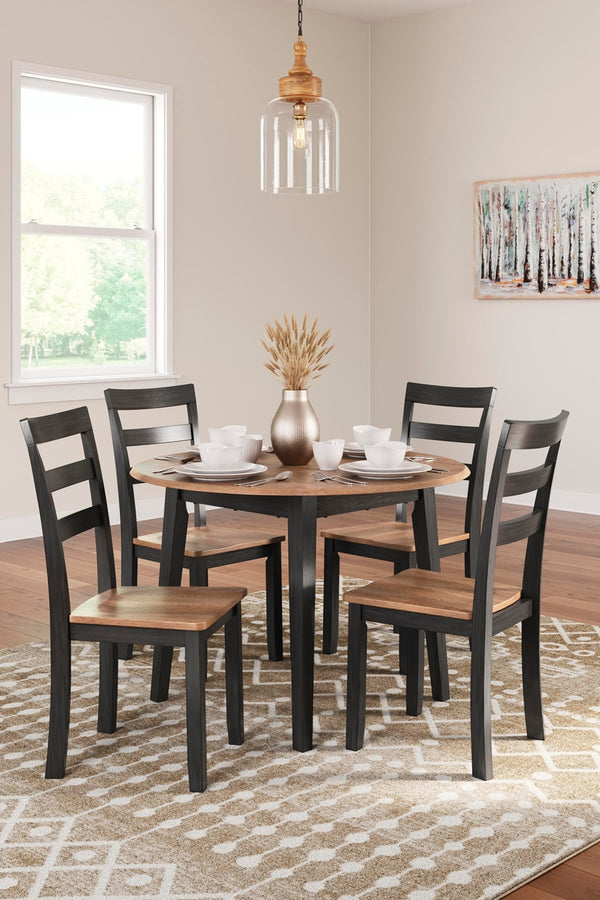 Gesthaven Dining Table & 4 Chairs Natural/Brown