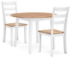 Gesthaven Dining Table & 2 Chairs Natural/White