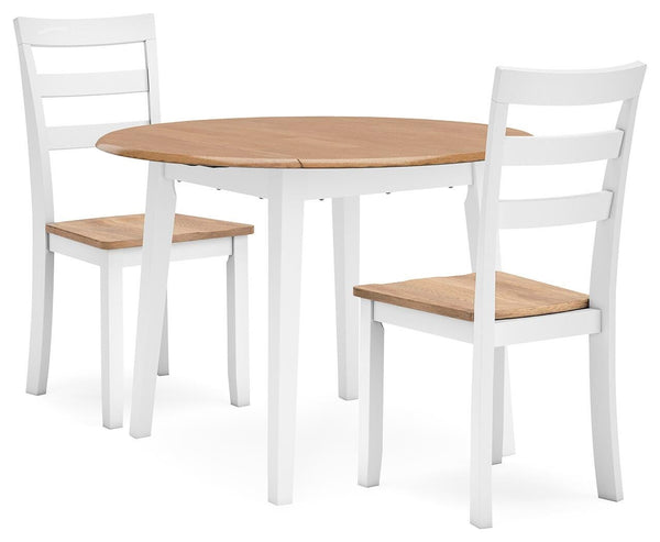 Gesthaven Dining Table & 2 Chairs Natural/White