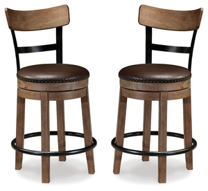 Pinnadel Counter-Height Barstool Grayish Brown