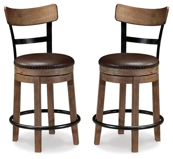 Pinnadel Counter-Height Barstool Grayish Brown