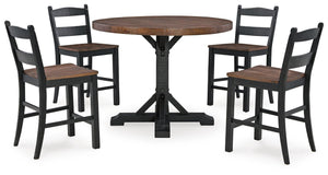 Valebeck Counter-Height Dining Table & 4 Barstools Multi