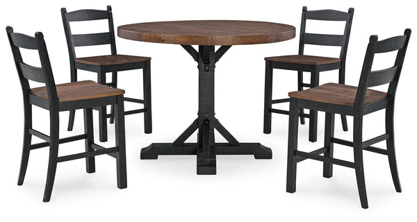 Valebeck Counter-Height Dining Table & 4 Barstools Multi