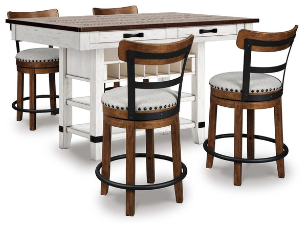 Valebeck Counter-Height Dining Table & 4 Barstools Multi