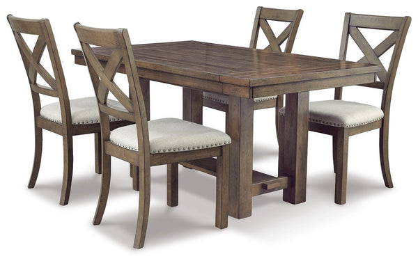 Moriville Dining Table & 4 Chairs Beige
