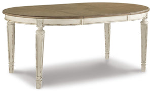Realyn Dining Table & 8 Chairs Chipped White