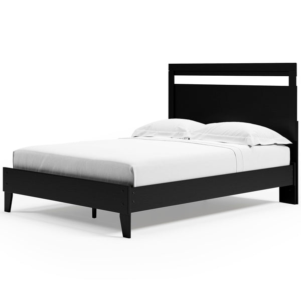 Finch Queen Panel Platform Bed with Dresser & Nightstand Black