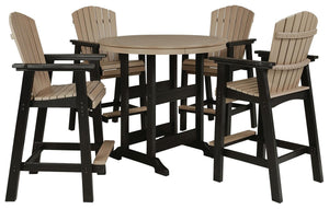 Fairen Trail Outdoor Counter-Height Dining Table with 2 Barstools Black/Driftwood