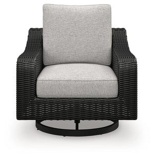 Beachcroft Outdoor Sofa & 2 Lounge Chairs Black/Light Gray