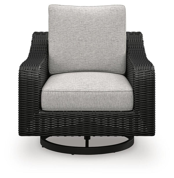 Beachcroft Outdoor Sofa & 2 Lounge Chairs Black/Light Gray