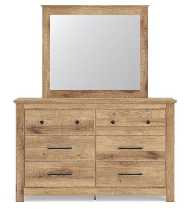 Makidern Queen Panel Storage Bed, Dresser & Mirror