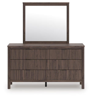 Pamytta Full Upholstered Platform Bed, Dresser & Mirror
