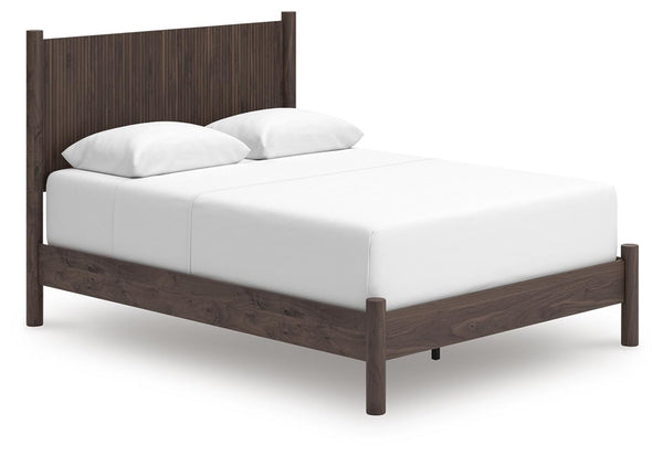 Pamytta Queen Panel Bed, Dresser, Mirror & Nightstand Brown