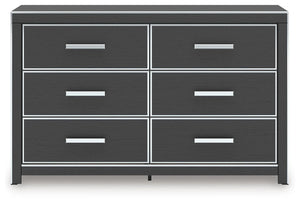 Zuraleus King Upholstered Bed, Dresser & Nightstand Black