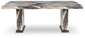 Jeshina Dining Table & 6 Chairs Dark Brown