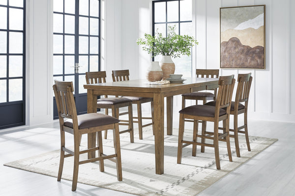 Urbinforte Counter Height Extension Dining Table & 6 Barstools