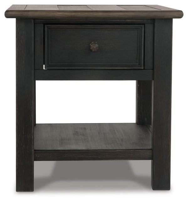 Tyler Creek Coffee Table & 2 End Tables with Console Grayish Brown/Black